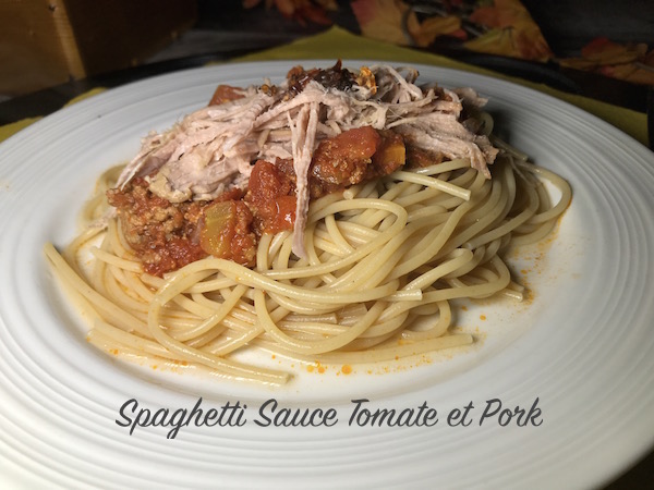 Spaghetti Sauce Tomate et Porc 