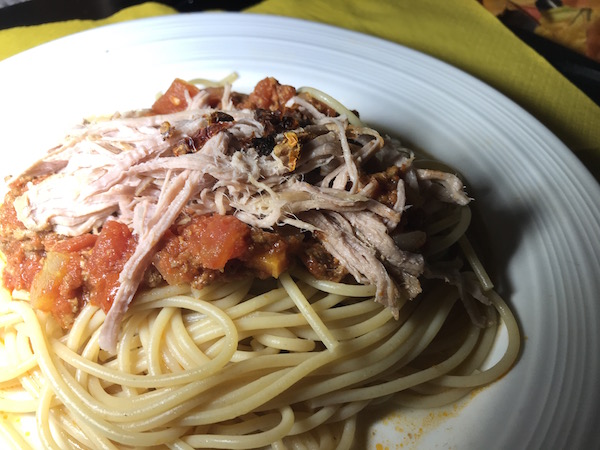 Spaghetti Sauce Tomate et Porc 4